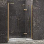 Καμπίνα από τοίχο σε τοίχο με διάφανο κρύσταλλο TINOS 600 Gold KARAG 135x200cm