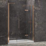 Καμπίνα από τοίχο σε τοίχο με διάφανο κρύσταλλο TINOS 600 Rose Gold KARAG 155x200cm