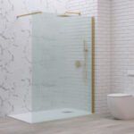 Σταθερό διαχωριστικό ντουζιέρας με flute κρύσταλλο WALKIN 1 Gold KARAG 120x200cm