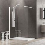 Σταθερό διαχωριστικό ντουζιέρας με διάφανο κρύσταλλο WALKIN 1 White KARAG 60x200cm