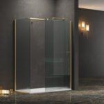 Σταθερά διαχωριστικά ντουζιέρας με flute κρύσταλλο WALKIN 2 Gold KARAG 120x200cm