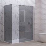 Σταθερά διαχωριστικά ντουζιέρας με fume κρύσταλλο WALKIN 2 White KARAG 80x200cm