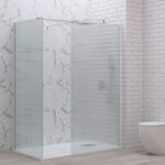 Σταθερά διαχωριστικά ντουζιέρας με flute κρύσταλλο WALKIN 2 White KARAG 90x200cm