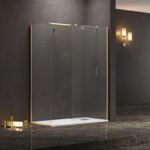 Σταθερά διαχωριστικά ντουζιέρας με διάφανο κρύσταλλο WALKIN 2 Gold KARAG 170x200cm