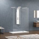 Σταθερό διαχωριστικό ντουζιέρας με διάφανο κρύσταλλο WALKIN 3 White KARAG 158x200cm