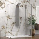 Σταθερό διαχωριστικό ντουζιέρας με διάφανο κρύσταλλο WALKIN 4 Cromo KARAG 90x70x200cm