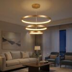 kelvo® NEMESIS KLV-101-0222 Κρεμαστό Φωτιστικό Οροφής LED 120W 12000lm 180° AC 220-240V IP20 Ρυθμιζόμενο Λευκό CCT με Χειριστήριο από 2700K έως 6000K Dimmable - Lumileds SMD Chip - Χρυσό Πλατίνα - Μ80 x Π80 x Υ80cm - 3 Χρόνια Εγγύηση