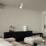 kelvo® SPOTA KLV-101-0135 Κινούμενο Φωτιστικό Σποτ Οροφής για Λάμπα MR16 με Ντουί GU10 AC 220-240V IP20 - Λευκό Ματ - Μ7 x Π6 x Υ14cm