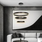 kelvo® VENOM KLV-101-0199 Κρεμαστό Φωτιστικό Οροφής LED 120W 12000lm 120° AC 220-240V IP20 Ρυθμιζόμενο Λευκό CCT με Χειριστήριο από 2700K έως 6000K Dimmable - Lumileds SMD Chip - Μαύρο Ματ - Μ80 x Π80 x Υ80cm - 3 Χρόνια Εγγύηση