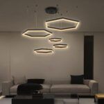 kelvo® LEXAGON KLV-101-0179 Κρεμαστό Φωτιστικό Οροφής LED 120W 12000lm 200° AC 220-240V IP20 Ρυθμιζόμενο Λευκό CCT με Χειριστήριο από 2700K έως 6000K Dimmable - Lumileds SMD Chip - Μαύρο Ματ - Μ110 x Π90 x Υ110cm - 3 Χρόνια Εγγύηση