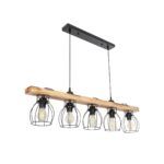 GLOBOSTAR® BARISTA 203-0095 Vintage Κρεμαστό Φωτιστικό Οροφής με Ντουί 5 x E27 AC 220-240V IP20 - Μπεζ & Μαύρο - Μ100 x Π14.5 x Υ26cm - Image 2