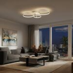 kelvo® NEMESIS KLV-101-0206 Φωτιστικό Οροφής LED 98W 9800lm 360° AC 220-240V IP20 Ρυθμιζόμενο Λευκό CCT με Χειριστήριο από 2700K έως 6000K Dimmable - Lumileds SMD Chip - Λευκό Ματ - Μ89 x Π60 x Υ19cm - 3 Χρόνια Εγγύηση