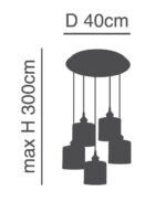 SE21-BR-10-5BL-SH2 MAGNUM BRONZE Grey Shade Pendant+ - Image 3