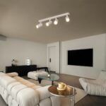 kelvo® SPOTA KLV-101-0141 Κινούμενο Φωτιστικό Σποτ Οροφής για 4 Λάμπες MR16 με Ντουί GU10 AC 220-240V IP20 - Λευκό Ματ - Μ64 x Π6 x Υ14cm