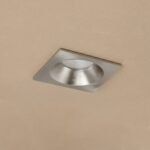 kelvo® EPSILON KLV-101-0049 Χωνευτό Φωτιστικό Downlight Σποτ Μπάνιου για Λάμπα MR16 με Ντουί GU10 AC 220-240V Αδιάβροχο IP65 - Νίκελ Βούρτσας - Μ8.5 x Π8.5 x Υ4.4cm / Q7.5cm x 7.5cm