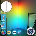 Μοντέρνο Minimal Επιδαπέδιο Μαύρο Φωτιστικό 200cm LED 40 Watt με Ασύρματο Χειριστήριο 2.4G RF,  Λειτουργία μέσω WiFi APP & Dimmer RGBW+WW Πολύχρωμο - Ψυχρό - Ημέρας - Θερμό GloboStar ALIEN Design GLOBO-200-12