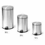 Χαρτοδοχείο με Πεντάλ  INOX 430 Γυαλιστερό 20 L — Διαστάσεις 43×29×29 cm - Image 2