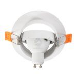 kelvo® OMEGA KLV-101-0037 Χωνευτό Κινούμενο Φωτιστικό Downlight Σποτ για Λάμπα MR16 με Ντουί GU10 AC 220-240V IP20 - Λευκό Ματ - Μ10.5 x Π10.5 x Υ2.2cm / Q7.5cm - Image 7