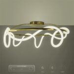 kelvo® GLOW KLV-101-0150 Φωτιστικό Οροφής LED 65W 6500lm 360° AC 220-240V IP20 Ρυθμιζόμενο Λευκό CCT με Χειριστήριο από 2700K έως 6000K Dimmable - Lumileds SMD Chip - Χρυσό Πλατίνα - Μ100 x Π100 x Υ30cm - 3 Χρόνια Εγγύηση - Image 16