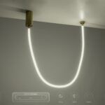 kelvo® GLOW KLV-101-0155 Κρεμαστό Φωτιστικό Οροφής LED 27W 2700lm 360° AC 220-240V IP20 Ρυθμιζόμενο Λευκό CCT με Χειριστήριο από 2700K έως 6000K Dimmable - Lumileds SMD Chip - Χρυσό Πλατίνα - Μ90 x Π9 x Υ95cm - 3 Χρόνια Εγγύηση - Image 15