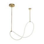 kelvo® GLOW KLV-101-0156 Κρεμαστό Φωτιστικό Οροφής LED 34W 3400lm 360° AC 220-240V IP20 Ρυθμιζόμενο Λευκό CCT με Χειριστήριο από 2700K έως 6000K Dimmable - Lumileds SMD Chip - Χρυσό Πλατίνα - Μ20 x Π35 x Υ120cm - 3 Χρόνια Εγγύηση - Image 3