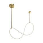 kelvo® GLOW KLV-101-0156 Κρεμαστό Φωτιστικό Οροφής LED 34W 3400lm 360° AC 220-240V IP20 Ρυθμιζόμενο Λευκό CCT με Χειριστήριο από 2700K έως 6000K Dimmable - Lumileds SMD Chip - Χρυσό Πλατίνα - Μ20 x Π35 x Υ120cm - 3 Χρόνια Εγγύηση - Image 5