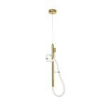 kelvo® GLOW KLV-101-0159 Κρεμαστό Φωτιστικό Οροφής LED 24W 2400lm 360° AC 220-240V IP20 Ρυθμιζόμενο Λευκό CCT με On/Off 2700K/4500K/6000K - Lumileds SMD Chip - Χρυσό Πλατίνα - Μ24 x Π10 x Υ62cm - 3 Χρόνια Εγγύηση - Image 5