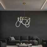 kelvo® GLOW KLV-101-0163 Κρεμαστό Φωτιστικό Οροφής LED 58W 5800lm 360° AC 220-240V IP20 Ρυθμιζόμενο Λευκό CCT με Χειριστήριο από 2700K έως 6000K Dimmable - Lumileds SMD Chip - Χρυσό Πλατίνα - Μ80 x Π80 x Υ40cm - 3 Χρόνια Εγγύηση - Image 2