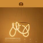 kelvo® GLOW KLV-101-0163 Κρεμαστό Φωτιστικό Οροφής LED 58W 5800lm 360° AC 220-240V IP20 Ρυθμιζόμενο Λευκό CCT με Χειριστήριο από 2700K έως 6000K Dimmable - Lumileds SMD Chip - Χρυσό Πλατίνα - Μ80 x Π80 x Υ40cm - 3 Χρόνια Εγγύηση - Image 14