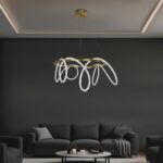 kelvo® GLOW KLV-101-0164 Κρεμαστό Φωτιστικό Οροφής LED 69W 6900lm 360° AC 220-240V IP20 Ρυθμιζόμενο Λευκό CCT με Χειριστήριο από 2700K έως 6000K Dimmable - Lumileds SMD Chip - Χρυσό Πλατίνα - Μ100 x Π100 x Υ40cm - 3 Χρόνια Εγγύηση - Image 2