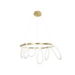 kelvo® GLOW KLV-101-0164 Κρεμαστό Φωτιστικό Οροφής LED 69W 6900lm 360° AC 220-240V IP20 Ρυθμιζόμενο Λευκό CCT με Χειριστήριο από 2700K έως 6000K Dimmable - Lumileds SMD Chip - Χρυσό Πλατίνα - Μ100 x Π100 x Υ40cm - 3 Χρόνια Εγγύηση - Image 3