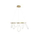 kelvo® GLOW KLV-101-0164 Κρεμαστό Φωτιστικό Οροφής LED 69W 6900lm 360° AC 220-240V IP20 Ρυθμιζόμενο Λευκό CCT με Χειριστήριο από 2700K έως 6000K Dimmable - Lumileds SMD Chip - Χρυσό Πλατίνα - Μ100 x Π100 x Υ40cm - 3 Χρόνια Εγγύηση - Image 4