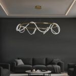 kelvo® GLOW KLV-101-0165 Κρεμαστό Φωτιστικό Οροφής LED 100W 10000lm 360° AC 220-240V IP20 Ρυθμιζόμενο Λευκό CCT με Χειριστήριο από 2700K έως 6000K Dimmable - Lumileds SMD Chip - Χρυσό Πλατίνα - Μ150 x Π150 x Υ100cm - 3 Χρόνια Εγγύηση - Image 2