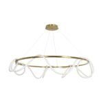 kelvo® GLOW KLV-101-0165 Κρεμαστό Φωτιστικό Οροφής LED 100W 10000lm 360° AC 220-240V IP20 Ρυθμιζόμενο Λευκό CCT με Χειριστήριο από 2700K έως 6000K Dimmable - Lumileds SMD Chip - Χρυσό Πλατίνα - Μ150 x Π150 x Υ100cm - 3 Χρόνια Εγγύηση - Image 3