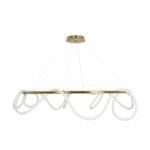 kelvo® GLOW KLV-101-0165 Κρεμαστό Φωτιστικό Οροφής LED 100W 10000lm 360° AC 220-240V IP20 Ρυθμιζόμενο Λευκό CCT με Χειριστήριο από 2700K έως 6000K Dimmable - Lumileds SMD Chip - Χρυσό Πλατίνα - Μ150 x Π150 x Υ100cm - 3 Χρόνια Εγγύηση - Image 4