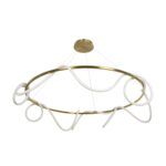 kelvo® GLOW KLV-101-0165 Κρεμαστό Φωτιστικό Οροφής LED 100W 10000lm 360° AC 220-240V IP20 Ρυθμιζόμενο Λευκό CCT με Χειριστήριο από 2700K έως 6000K Dimmable - Lumileds SMD Chip - Χρυσό Πλατίνα - Μ150 x Π150 x Υ100cm - 3 Χρόνια Εγγύηση - Image 5