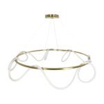 kelvo® GLOW KLV-101-0165 Κρεμαστό Φωτιστικό Οροφής LED 100W 10000lm 360° AC 220-240V IP20 Ρυθμιζόμενο Λευκό CCT με Χειριστήριο από 2700K έως 6000K Dimmable - Lumileds SMD Chip - Χρυσό Πλατίνα - Μ150 x Π150 x Υ100cm - 3 Χρόνια Εγγύηση - Image 6