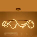 kelvo® GLOW KLV-101-0165 Κρεμαστό Φωτιστικό Οροφής LED 100W 10000lm 360° AC 220-240V IP20 Ρυθμιζόμενο Λευκό CCT με Χειριστήριο από 2700K έως 6000K Dimmable - Lumileds SMD Chip - Χρυσό Πλατίνα - Μ150 x Π150 x Υ100cm - 3 Χρόνια Εγγύηση - Image 13