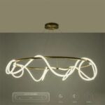 kelvo® GLOW KLV-101-0165 Κρεμαστό Φωτιστικό Οροφής LED 100W 10000lm 360° AC 220-240V IP20 Ρυθμιζόμενο Λευκό CCT με Χειριστήριο από 2700K έως 6000K Dimmable - Lumileds SMD Chip - Χρυσό Πλατίνα - Μ150 x Π150 x Υ100cm - 3 Χρόνια Εγγύηση - Image 15