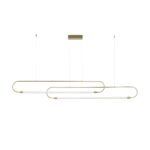 kelvo® GLOW KLV-101-0178 Κρεμαστό Φωτιστικό Οροφής LED 28W 2800lm 360° AC 220-240V IP20 Ρυθμιζόμενο Λευκό CCT με Χειριστήριο από 2700K έως 6000K Dimmable - Lumileds SMD Chip - Χρυσό Πλατίνα - Μ167 x Π7 x Υ24cm - 3 Χρόνια Εγγύηση - Image 3