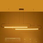 kelvo® GLOW KLV-101-0178 Κρεμαστό Φωτιστικό Οροφής LED 28W 2800lm 360° AC 220-240V IP20 Ρυθμιζόμενο Λευκό CCT με Χειριστήριο από 2700K έως 6000K Dimmable - Lumileds SMD Chip - Χρυσό Πλατίνα - Μ167 x Π7 x Υ24cm - 3 Χρόνια Εγγύηση - Image 16