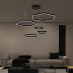 kelvo® LEXAGON KLV-101-0179 Κρεμαστό Φωτιστικό Οροφής LED 120W 12000lm 200° AC 220-240V IP20 Ρυθμιζόμενο Λευκό CCT με Χειριστήριο από 2700K έως 6000K Dimmable - Lumileds SMD Chip - Μαύρο Ματ - Μ110 x Π90 x Υ110cm - 3 Χρόνια Εγγύηση - Image 2