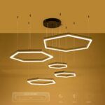 kelvo® LEXAGON KLV-101-0179 Κρεμαστό Φωτιστικό Οροφής LED 120W 12000lm 200° AC 220-240V IP20 Ρυθμιζόμενο Λευκό CCT με Χειριστήριο από 2700K έως 6000K Dimmable - Lumileds SMD Chip - Μαύρο Ματ - Μ110 x Π90 x Υ110cm - 3 Χρόνια Εγγύηση - Image 10