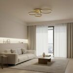 kelvo® VENOM KLV-101-0186 Φωτιστικό Οροφής LED 100W 10000lm 360° AC 220-240V IP20 Ρυθμιζόμενο Λευκό CCT με Χειριστήριο από 2700K έως 6000K Dimmable - Lumileds SMD Chip - Χρυσό Πλατίνα - Μ70 x Π40 x Υ16cm - 3 Χρόνια Εγγύηση - Image 2