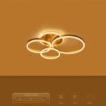 kelvo® VENOM KLV-101-0186 Φωτιστικό Οροφής LED 100W 10000lm 360° AC 220-240V IP20 Ρυθμιζόμενο Λευκό CCT με Χειριστήριο από 2700K έως 6000K Dimmable - Lumileds SMD Chip - Χρυσό Πλατίνα - Μ70 x Π40 x Υ16cm - 3 Χρόνια Εγγύηση - Image 8