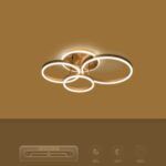 kelvo® VENOM KLV-101-0186 Φωτιστικό Οροφής LED 100W 10000lm 360° AC 220-240V IP20 Ρυθμιζόμενο Λευκό CCT με Χειριστήριο από 2700K έως 6000K Dimmable - Lumileds SMD Chip - Χρυσό Πλατίνα - Μ70 x Π40 x Υ16cm - 3 Χρόνια Εγγύηση - Image 9