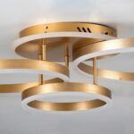 kelvo® VENOM KLV-101-0186 Φωτιστικό Οροφής LED 100W 10000lm 360° AC 220-240V IP20 Ρυθμιζόμενο Λευκό CCT με Χειριστήριο από 2700K έως 6000K Dimmable - Lumileds SMD Chip - Χρυσό Πλατίνα - Μ70 x Π40 x Υ16cm - 3 Χρόνια Εγγύηση - Image 6