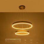 kelvo® VENOM KLV-101-0198 Κρεμαστό Φωτιστικό Οροφής LED 75W 7500lm 120° AC 220-240V IP20 Ρυθμιζόμενο Λευκό CCT με Χειριστήριο από 2700K έως 6000K Dimmable - Lumileds SMD Chip - Χρυσό Πλατίνα - Μ60 x Π60 x Υ40cm - 3 Χρόνια Εγγύηση - Image 13