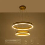 kelvo® VENOM KLV-101-0198 Κρεμαστό Φωτιστικό Οροφής LED 75W 7500lm 120° AC 220-240V IP20 Ρυθμιζόμενο Λευκό CCT με Χειριστήριο από 2700K έως 6000K Dimmable - Lumileds SMD Chip - Χρυσό Πλατίνα - Μ60 x Π60 x Υ40cm - 3 Χρόνια Εγγύηση - Image 14