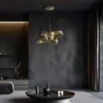 kelvo® VENOM KLV-101-0198-V2 Κρεμαστό Φωτιστικό Οροφής LED 75W 7500lm 120° AC 220-240V IP20 Ρυθμιζόμενο Λευκό CCT με Χειριστήριο από 2700K έως 6000K Dimmable - Lumileds SMD Chip - Χρυσό Πλατίνα - Μ60 x Π60 x Υ40cm - 3 Χρόνια Εγγύηση - Image 2